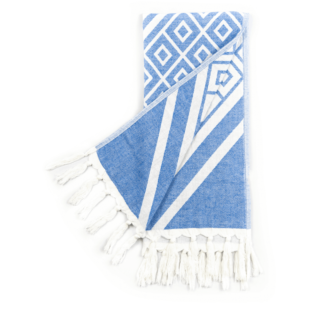 Turkish Towels Canada | Hand Towel | Blue + White